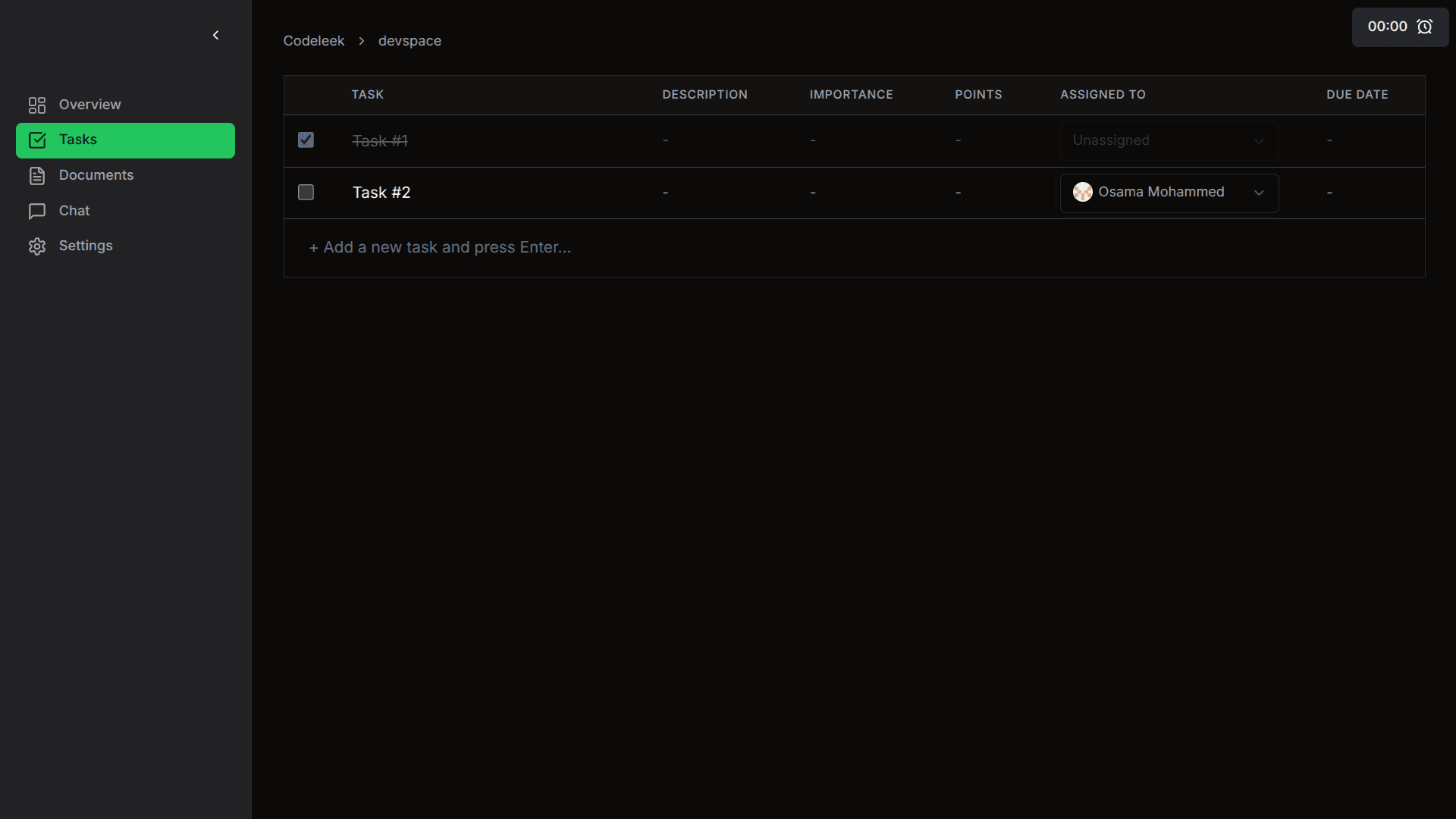 A dashboard where you could add/remove tasks. Adjust the priority/points and more. Currently we are working on implementing GitHub integration (translate bug into tasks) using our AI model (Codra).